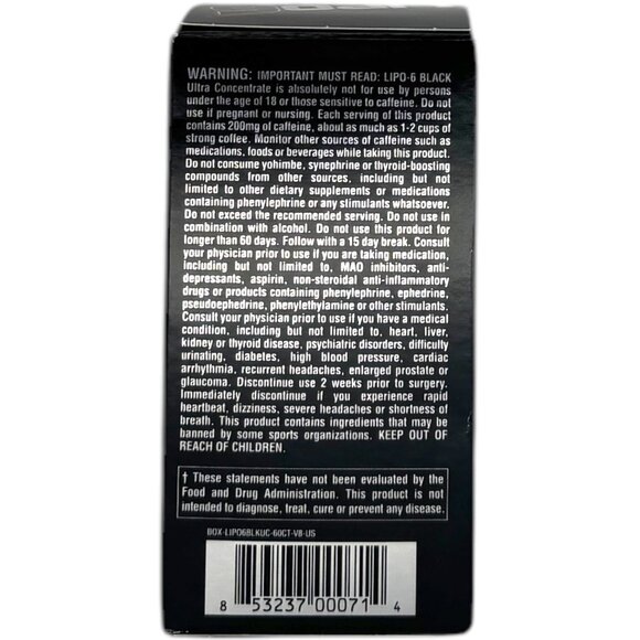 Lipo6 Black Ultra Concentrate one Pill Only 60 cap - Picture 4 of 5